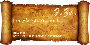 Forgách Zsanett névjegykártya